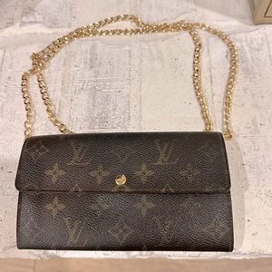 Revamped AUTHENTIC Louis Vuitton vintage Long Wallet with chain